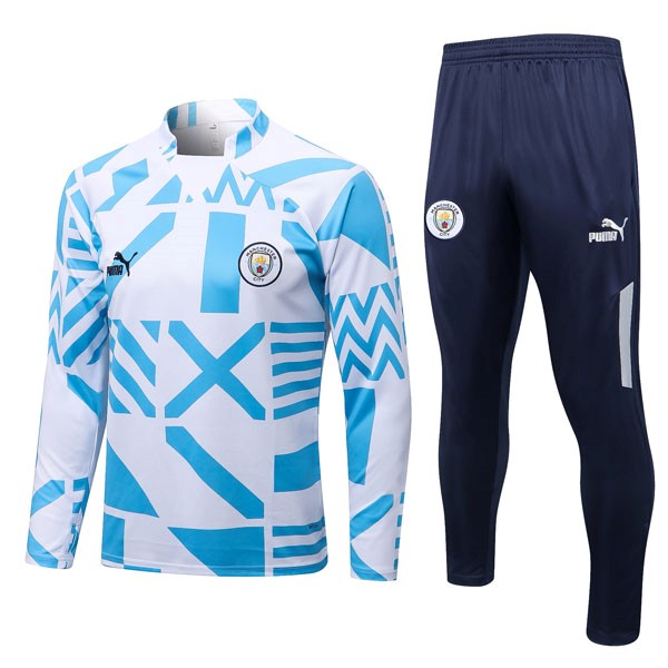 Sudadera De Training Manchester City 2022 2023 Azul Blanco